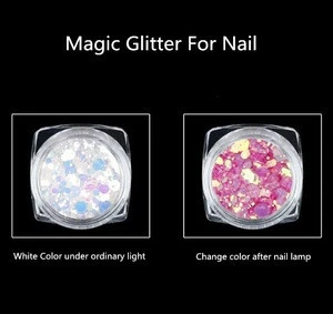 8 Boxes Chameleon Holographic Flakes Paillette Laser Nail Glitter Sequins Mirror Powder