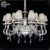 Import 8 lights luxury k9 crystal wedding chandelier lighting with amber glass arms A6671-8 from China