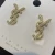 Import 925 silver needle earrings fashion new hot sale small fragrance letter earrings wild diamond earrings from China