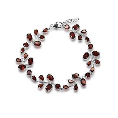 925 sterling silver jewelry manufacturer custom silver bracelet natural garnet bracelet