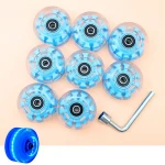 A Set Of 8 Flashing Wheels Inline Wheels Roller Skating Wheels Roller Skating Accessories