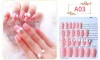 A03 Japanese 3D nail art pre design bride false nails tips back glue press on nail tips artifical fingernails