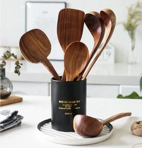 acacia wood kitchen tools spoon spatula wooden cooking utensils wholesale