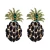 Import Acrylic Diamond Full  Earrings Female Black Pineapple Summer Cool Tropical Fruit Wind Earrings from China