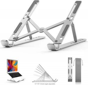 Adjustable ergonomic notebook metal foldable monitor and laptop arm smartphone holder 7 inch table stand aluminum