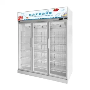 Air Cooling 3 Glass Door Frost Free Upright Vegetable Food and Drinks Frozen Commercial Display Freezer Lsd-1890 (F)