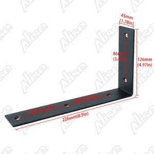 Alise Shelf Bracket Widen Corner Brace Joint Angle Bracket Wall Hanging 225mm*125mm, Stainless Steel Matte Black, JW2300B
