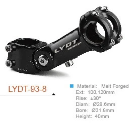 alloy bicycle stem, angle adjustable