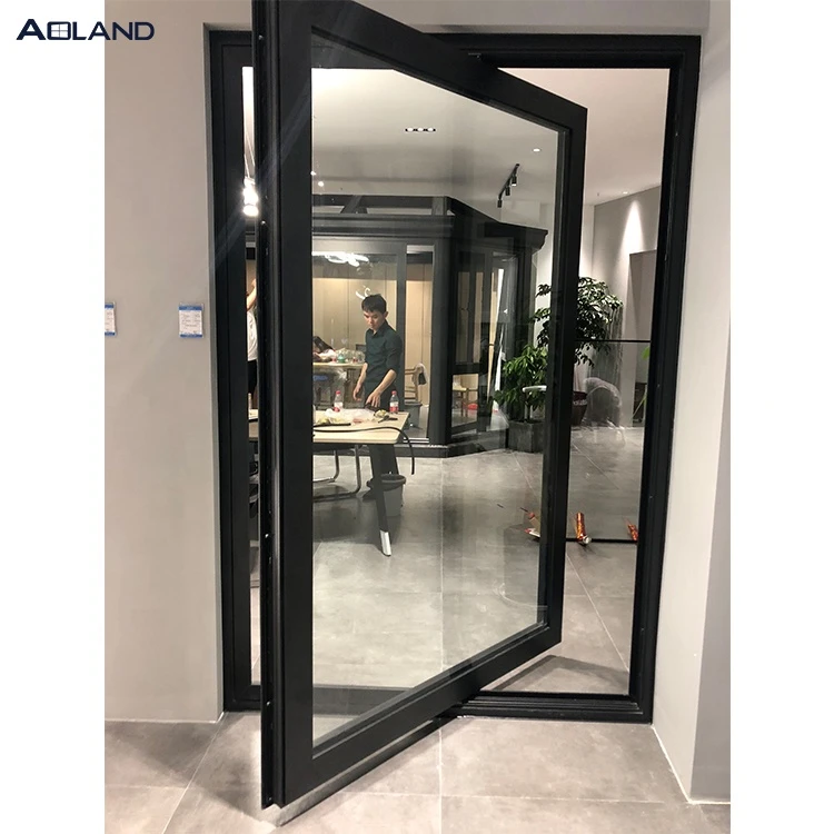 Aluminum insulating glass  entrance pivot door
