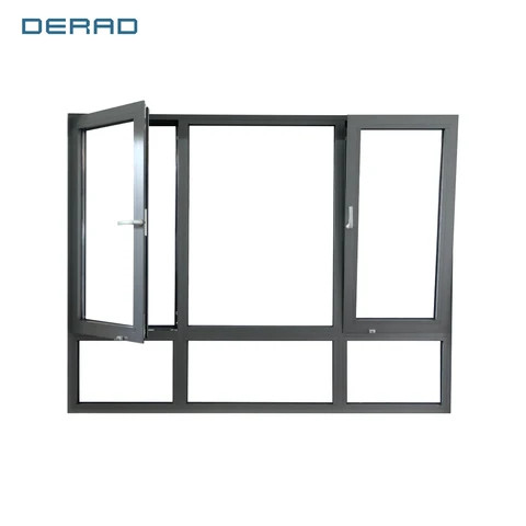 Aluminum Window Hotel Apartment Villa Casement Windows Aluminum Profile Tilt and Turn Windows with Fixed Panels