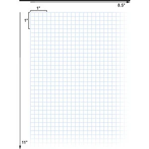 Alvin Quadrille Paper with 4 x 4 Grid, 8.5&quot; x 11&quot; (No 1430-1)