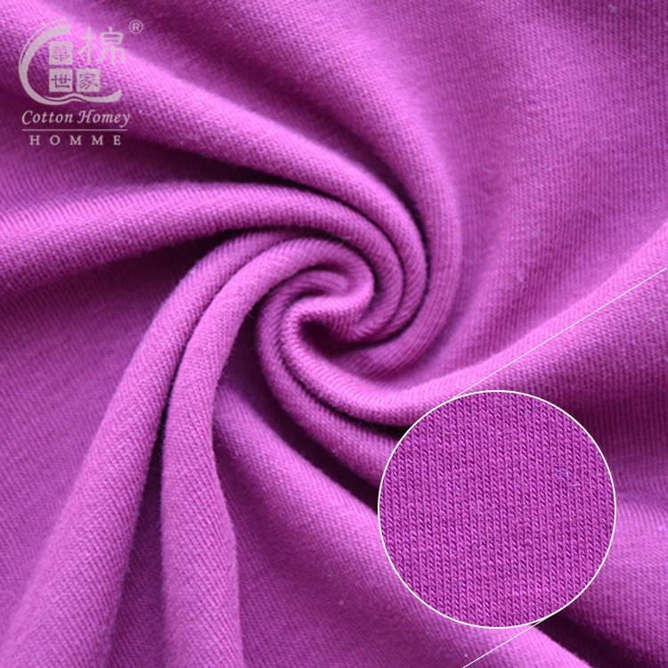 Apparel fabric 32S combed cotton single jersey raw cotton clothing material fabric for making women dresses
