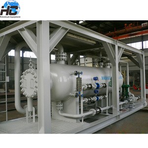 ASME three phase horizontal separator / oil gas production separator with skid mounted