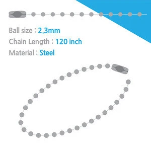 Ball Chain Number 3 Spool Nickel Plated Steel 100 Feet