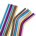 Bar Accessories custom metal stainless steel rose gold straws drinking rainbow high quality straws