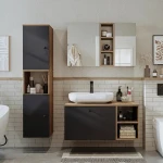 Bathroom Cabinet Set with Sink 3-Piece Modern Storage Solution for Organized Bathrooms  Ample Space and Sleek Design European