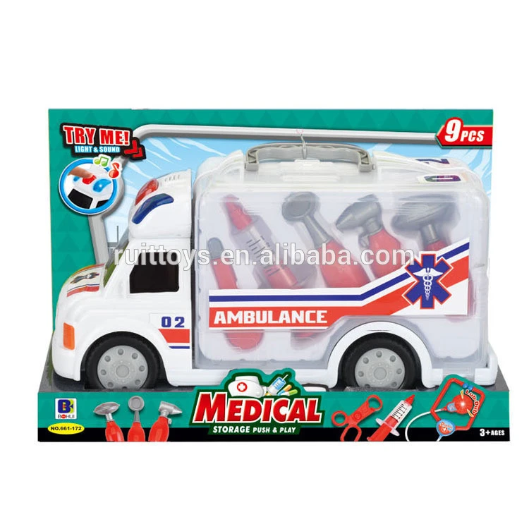 Battery Operated Toy Electric Ambulance Toy Car with Music &amp; Light