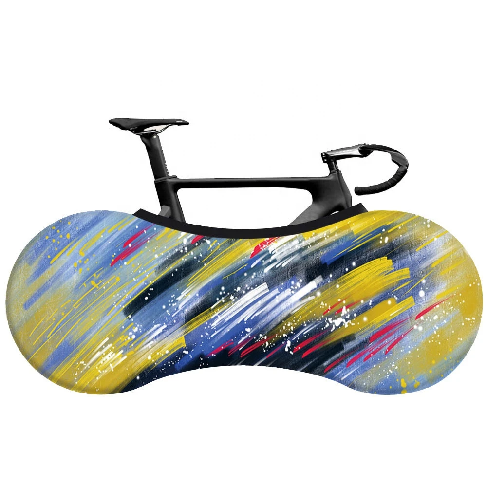 BC-1016, Indoor Removable Training Printing Elastic Bike Cover Dustproof  Multiple Protective Dust Bicycle Wheel Cover