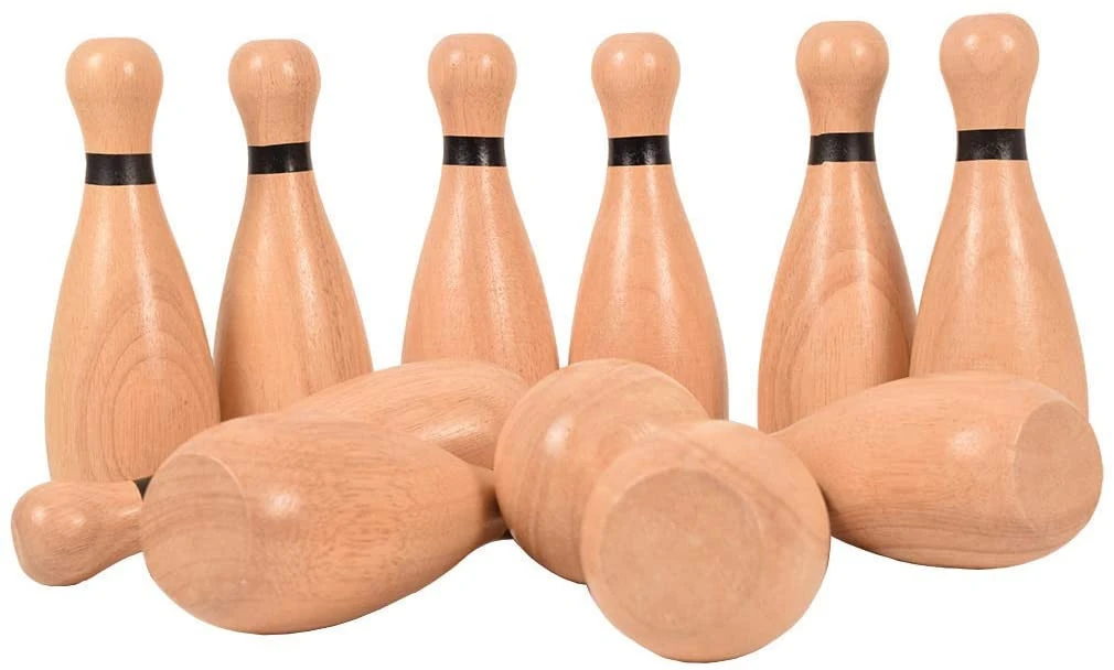 Best price superior quality wooden kids bowling game set indoor games or outdoor