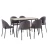 Import best quality juego de  comedor  7 pcs Wooden Dining Table Set kitchen Citico Metal Dinette Set from China