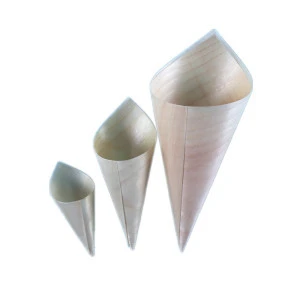 biodegradable disposable wooden cone ice cream cone