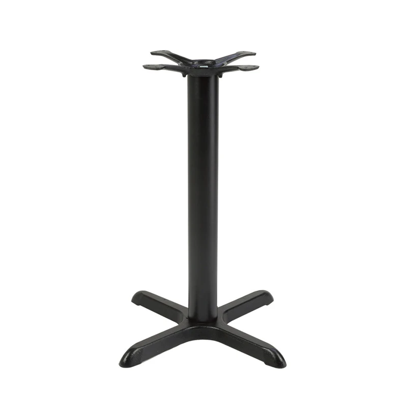 Black coating metal table base for restaurant customised cast iron table bases