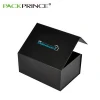 Black Magnetic Closure Flip Lid Square Luxury Rigid Cardboard Paper Packaging Gift Custom Shoe Box With Logo