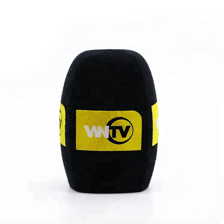 Black microphone sponge printing covers  print logo mic foam cover custom sponge microphone foam windscreen for microphone