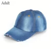 Blank Baseball Cap Distressed Denim Dad Hat Kids Baseball Hat
