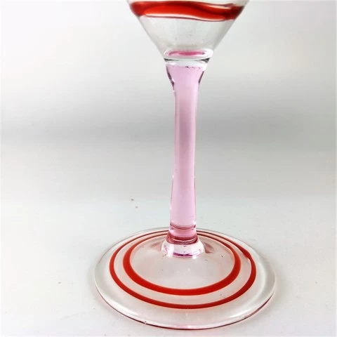 Borosilicate Glass Red Stripe Goblet