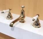 British traditional style good quality chrome gold finish brass 2 handle 1 hole  tap baxin mixer faucet