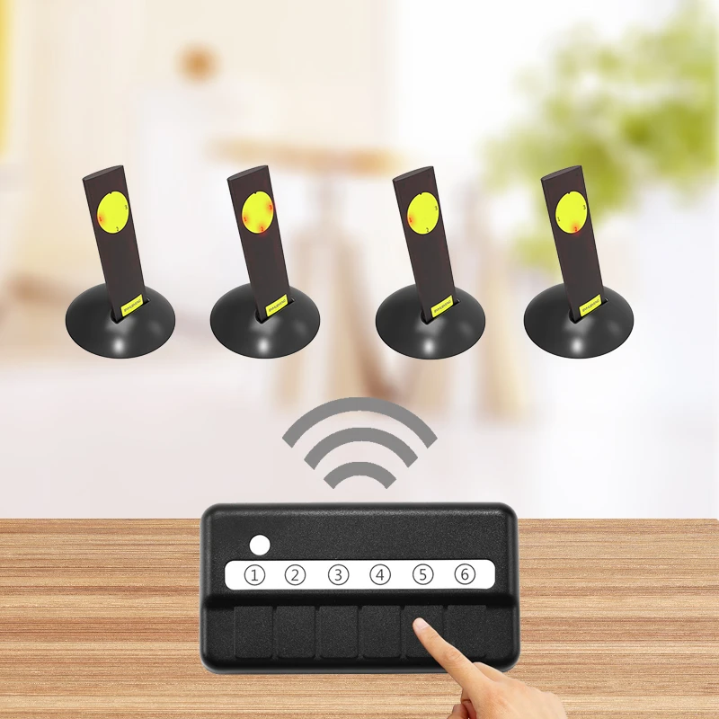 BYHUBYENG Wireless Calling System for Office Calling Table Buzzer Bell 1pc Transmitter and 4pcs Receiver Remind Pager