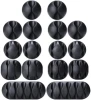 Cable Clips 16 Pack Black Cord Organizer Cable Management for Organizing Cable Cords Home and Office Self Adhesive Cord Holders