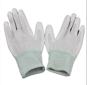 Carbon fiber, antistatic PU Palm fit gloves, ESD nylon gloves