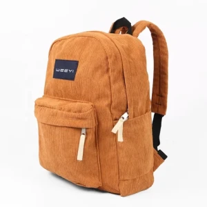 CHANGRONG Custom 15 Inch School Casual Daypack Corduroy Travel Laptop Backpack