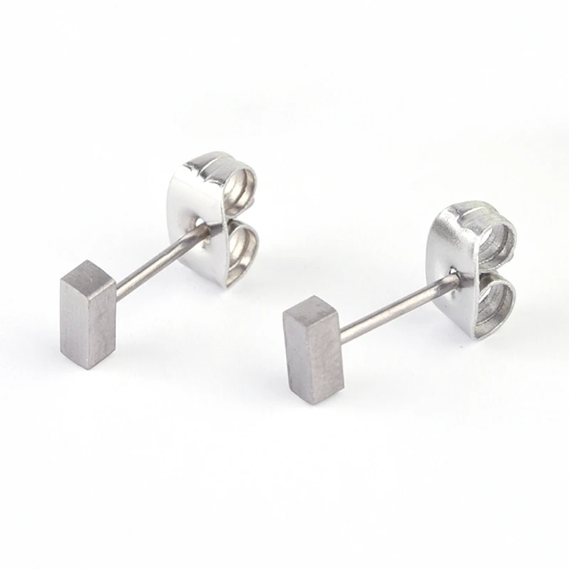 Cheap Body Piercing Jewelry Dainty Mini Bar Stud Earrings Hypoallergenic Women Titanium Cartilage Earrings