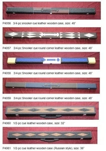 Cheap but high quality billiard products snooker accessory 3/4-pc snooker Pool billiard cue stick&#39;s soft leather wooden case