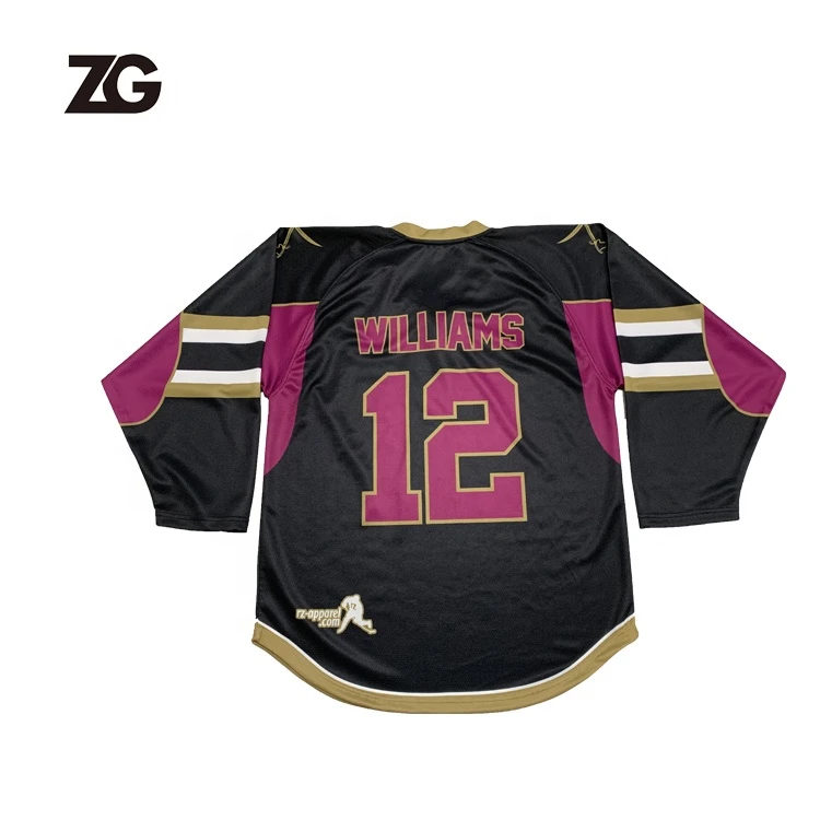 cheap customsublimated ice hockey jersey design 100%polyester printing team logo hockey jersey uniform