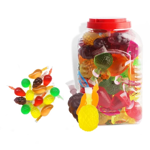 Cheap Wholesale 40 Pieces Mini Colorful Cute Assorted Jello Fruit Shape Cups Jelly