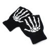 China Designer Wholesale custom skull ghost claw knitting fingerless gloves