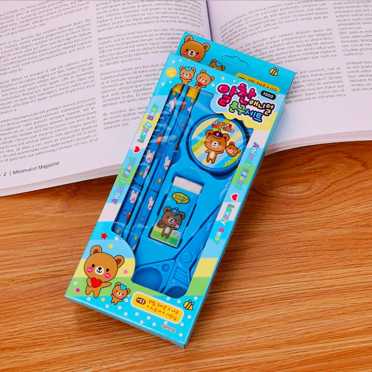 China school stationery items list with price photo cartoon cute kids stationery set back to school kawaii school supplies set