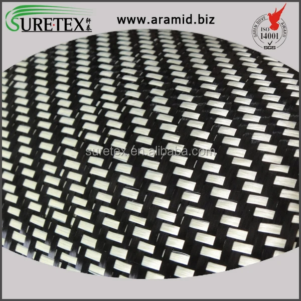 China Supplier Fireproof Colorful Carbon Kevlar Aramid Hybrid Fabric