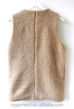 china wholesale sleeveless lamb fleece vest faux fur pocket vest