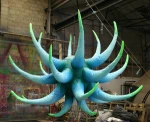 Christmas hanging decoration inflatable led swirly ball for ceiling decorative giant inflatable spiky urchin for festival