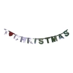 Christmas Jointed Letter Banner I Love Christmas with Golden and Red Heart Printed Paper for Party Decorations Made in India