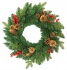 Christmas Ornament Indoor Use 16inch Pine Nuts Christmas Wreath Artificial Snow Pine Wreath