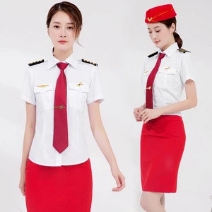 Classical Airline Pilot Uniform Shirt Women Pilot Uniform