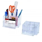 Clear Acrylic Pen Stationery Cosmetic box and acrylic Brush Pot Desktop Organizer