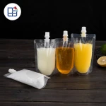 Clear Liquid Jelly Water Packaging Juice Drink Stand Up Spout Pouch Bag