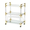 Clear Lucite Serving Trolley Cart,Three Tiers Hotel Trolley,Acrylic Tea Serving Trolley